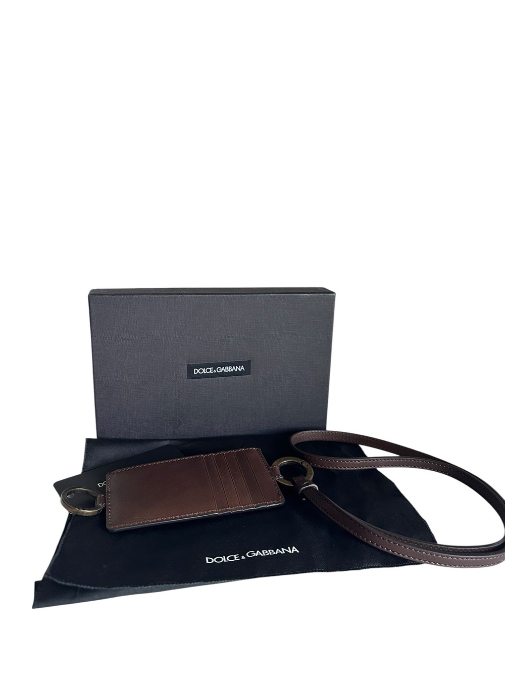 Dolce & Gabbana Brown Leather Wristlet with Gold Hardware - Picture 4 of 11